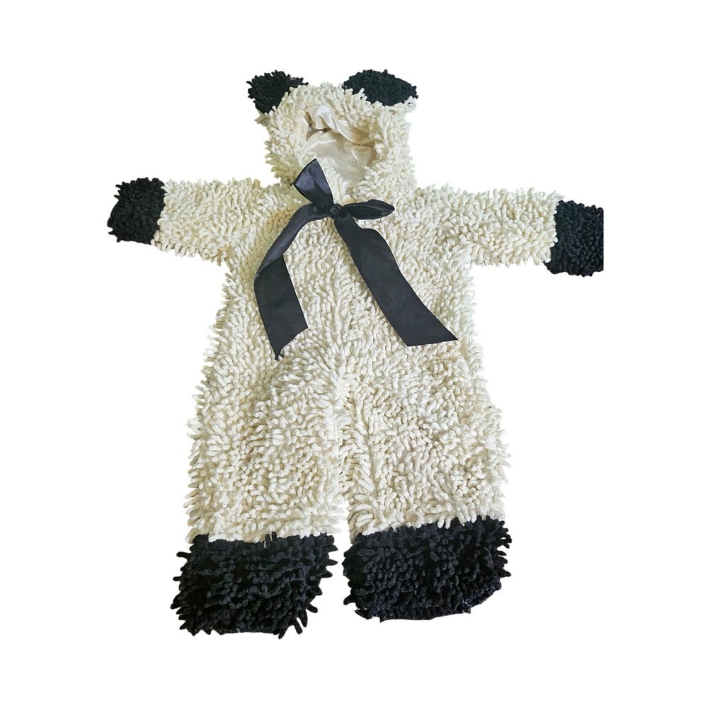 Princess Paradise Lamb Costume Baby 6-12M Cream Black Plush Hooded Jumpsuit